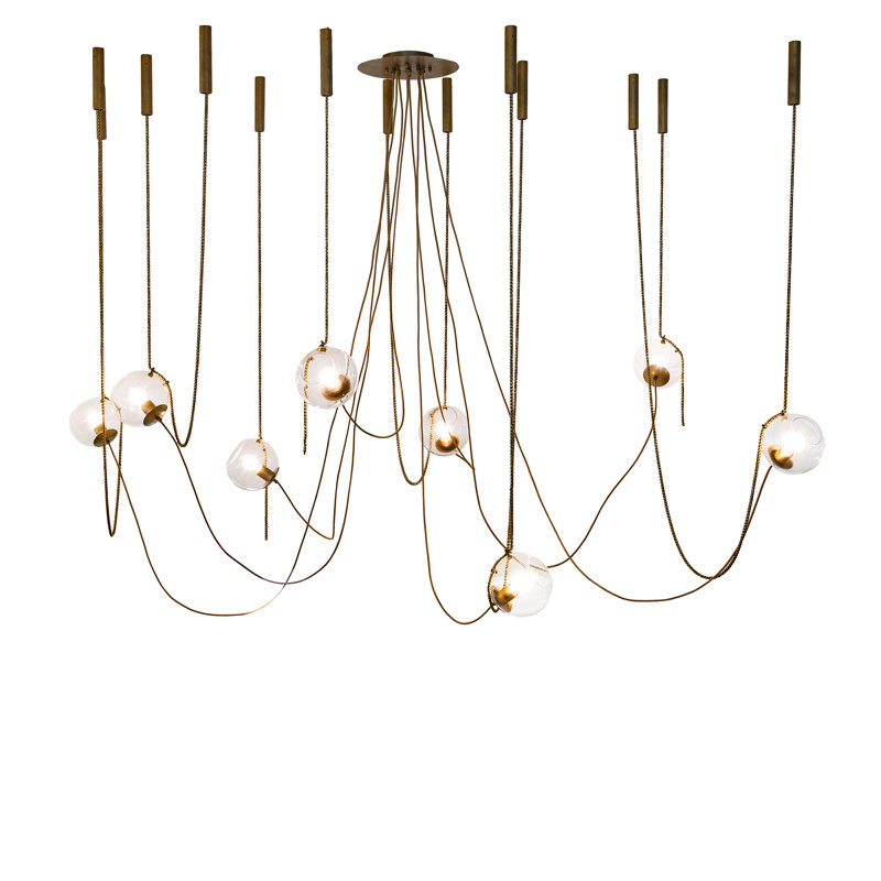 108" Long Castiliolite Trapeze 8 Light Chandelier