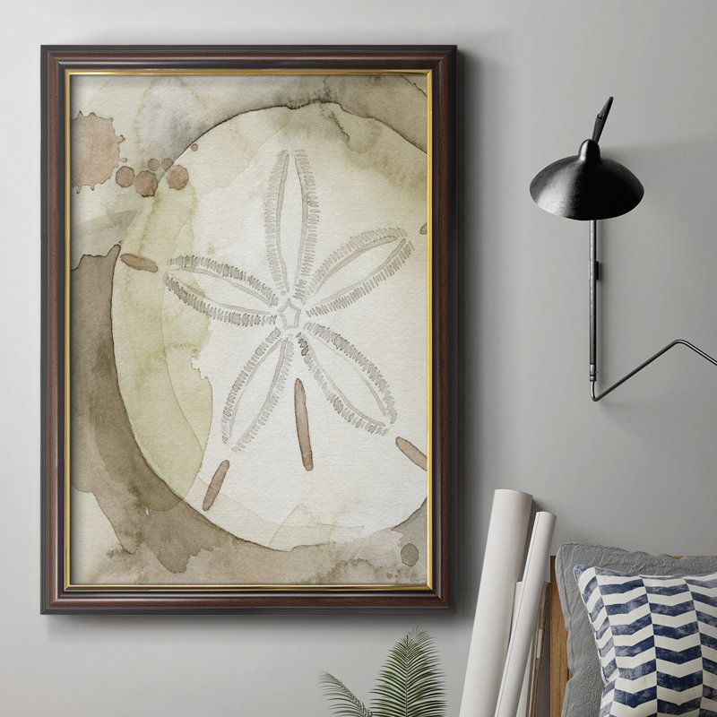 Toile tendue de qualité supérieure Dry Sand Dollar II - prête à être accrochée, H 20 po x l 16 po, Pas de tapis