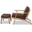Fauteuil avec repose-pieds en polyester 29,33 po Adal