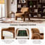 Fauteuil d'appoint moderne en velours COLAMY AURA, fauteuil lounge rembourré, camel, ensemble de 1/2-137137827