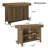 57.48-Inch Bar Table, Industrial Counter Height Pub Table with 2-Tier Storage, Rectangular Home Bar Unit with Metal Footrest for Home Kitchen, Dining Room, Bistro, Rustic Brown
