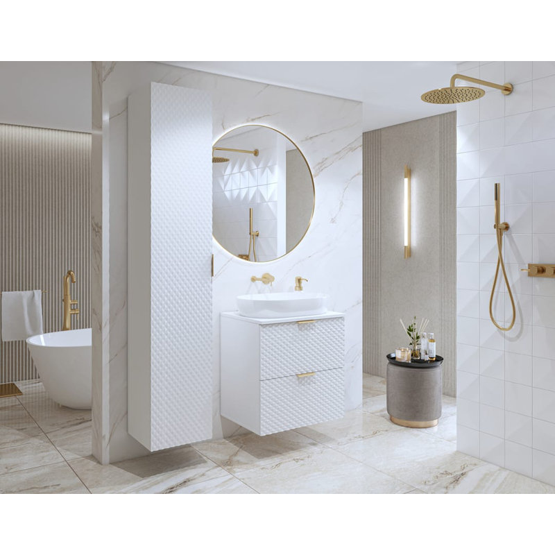 Ahria Bathroom Cabinet, Matte White
