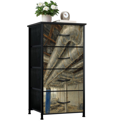 Commode pour chambre à coucher avec 4 tiroirs de rangement Placards de rangement pour commode en acier