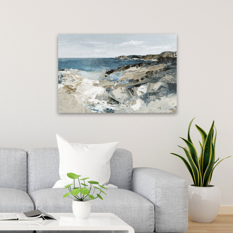 The Shore Ii, nature, bleu, coquillages côtiers et corail, H 36 po x l 24 po
