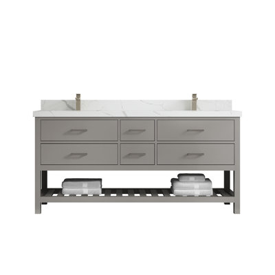 Parker 72'' Double Bathroom Vanity with Top