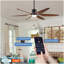 66" Vintage Ceiling Fan  Lighting with Brown Blades in Integrated LED