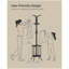 Coat Rack Freestanding, Coat Rack With Umbrella Holder With 12 Hooks, For Entryway, Hallway, Living Room, Bedroom, Ink