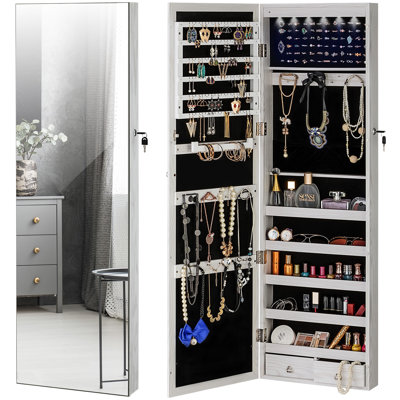 Armoire à bijoux murale avec miroir Grishilde