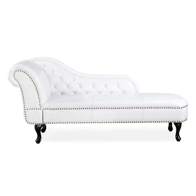 Channahon Upholstered Chaise Lounge, Glossy White
