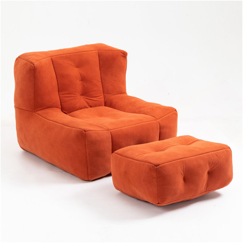 Bean Bag Chair, Comfortable Bean Bag For Adults, Super Soft Lazy Sofa Chair With Memory Foam And Ottoman, Indoor Modern Focus Bean Bag Chair For Living Room, Bedroom, Apartment