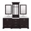 Ensemble de meuble-lavabo double 84,25 po avec plateau en quartz et miroir Abshire-94668848