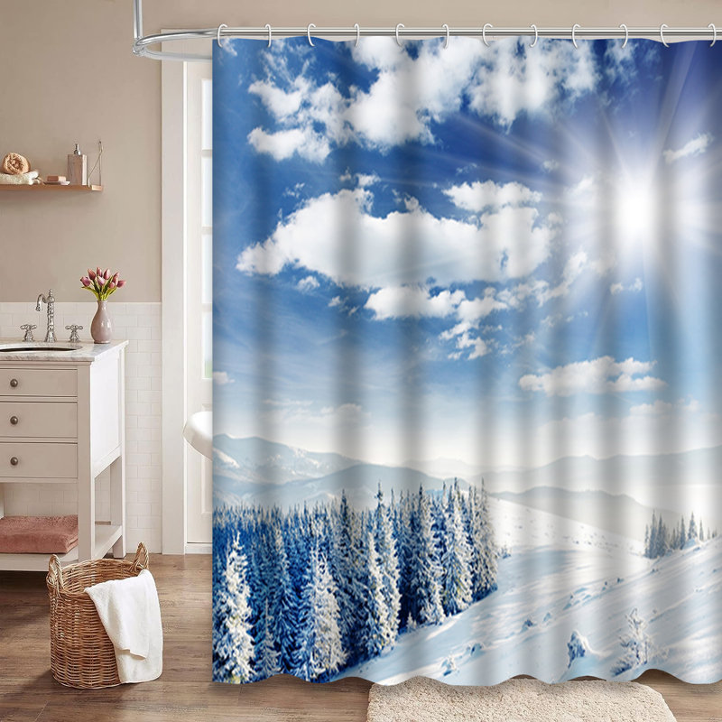 Magnifique rideau de douche avec 12 crochets, L 72 po x l 78 po