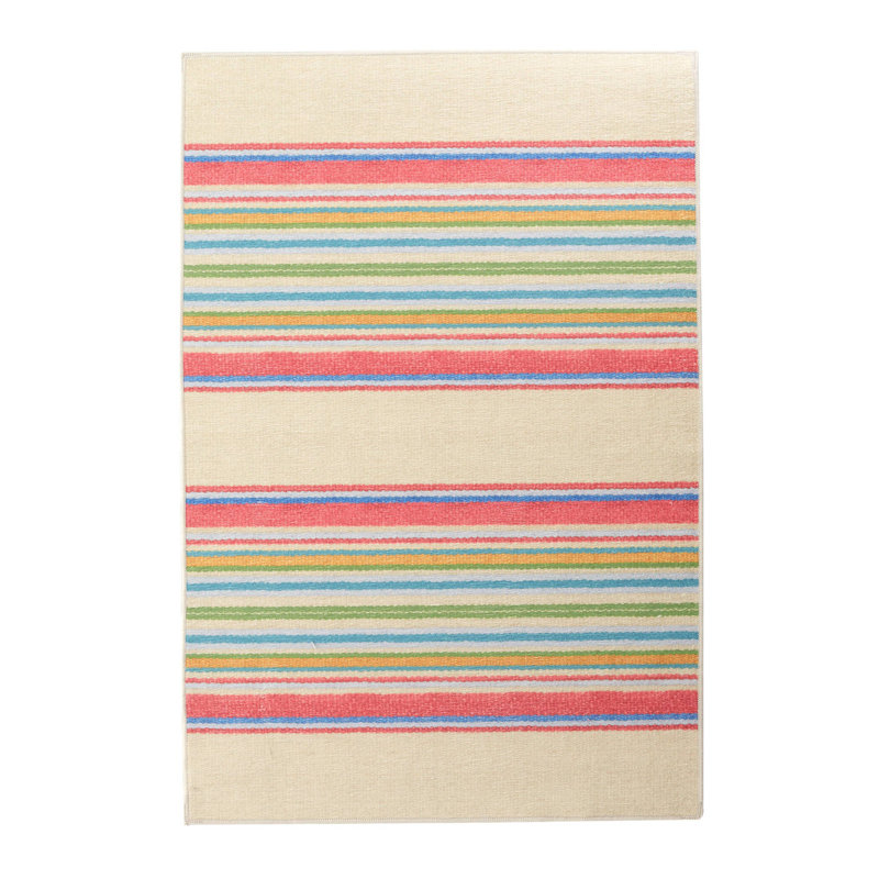 Cady Stripe Multi Machine Washable Rug, Rectangle 5' x 8'
