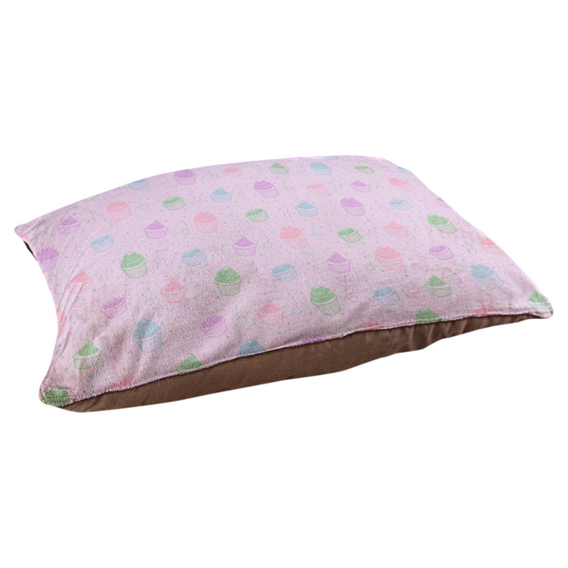 Coussin stylisé pour chat pastel petits gâteaux Byrge, L 9,5 po x l 29,5 po, Mauve / Vert