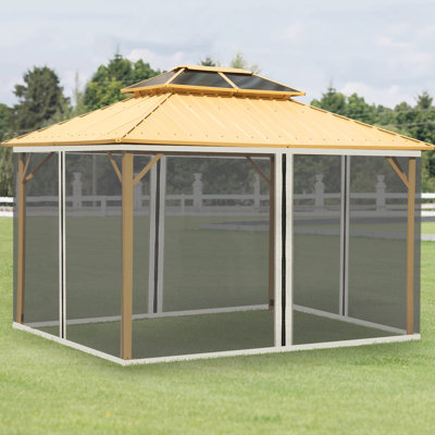 Abri de jardin pour pavillon de jardin, 10 pi x 13 pi, crème, magnifique paroi latérale en filet de 13 pi, espace agréable