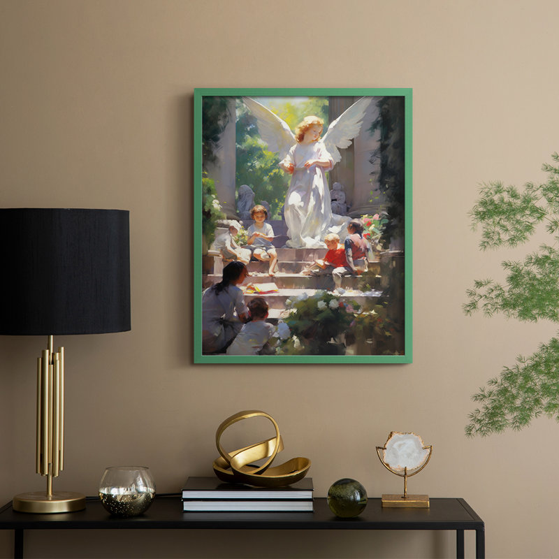 Religious Series CDLIX, reproduction encadrée - bois massif, H 21 po x l 17 po, Vert