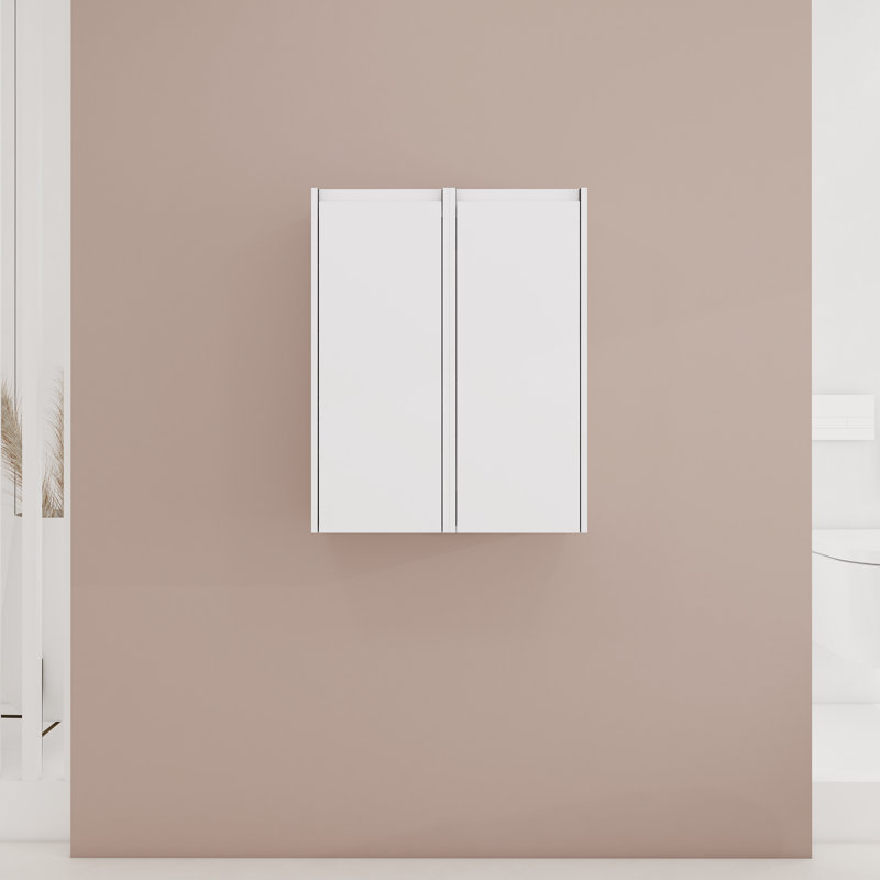Armoire latérale de salle de bain 12 po, 2 portes à fermeture douce, conception à fixation flottante, Blanc