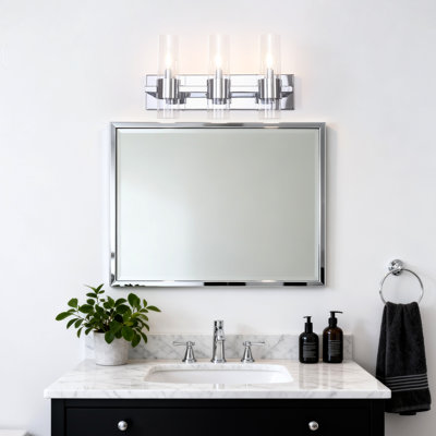 Dimmable Bathroom Vanity Light with Cylinder Glass Shades