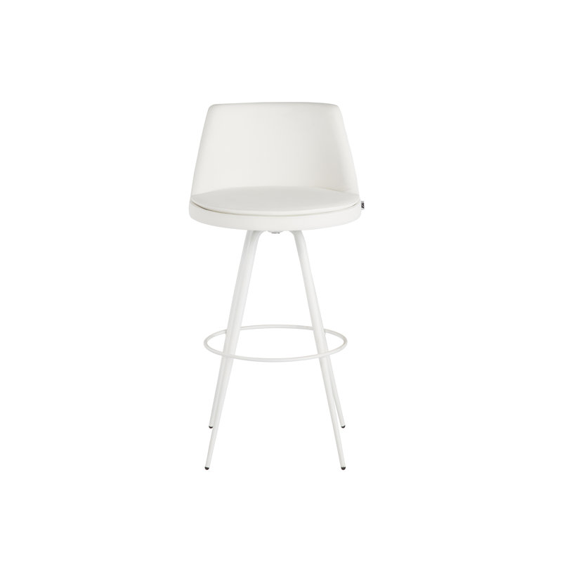 Tabouret pivotant Alissone, Blanc, Tabouret de bar (siège d'une hauteur de 29 po)