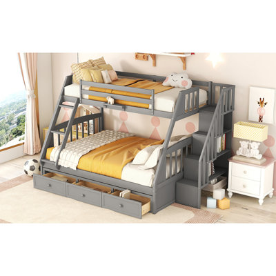 Bunk Bed With Drawersladder And Storage Staircase