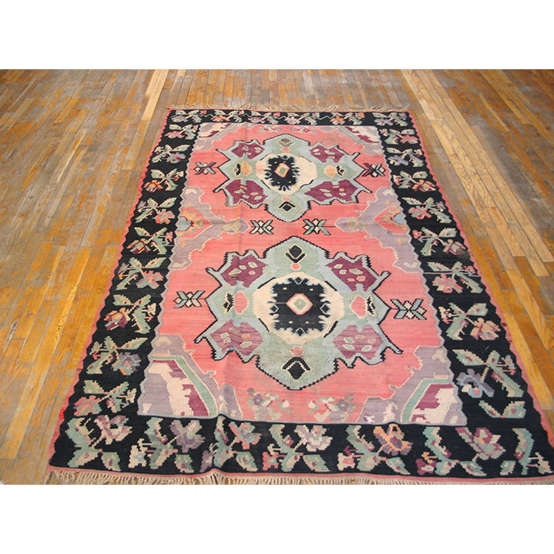 Vintage Kilim - Anatolian Small Scatter Size Wool Coral Rug