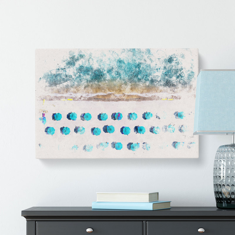 On the Beach Watercolour - Wrapped Canvas, 40cm H x 60cm W x 4cm D