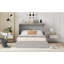 Lit escamotable double pleine grandeur avec tiroir et ensemble de prises et ports USB, structure à poulie-573185519
