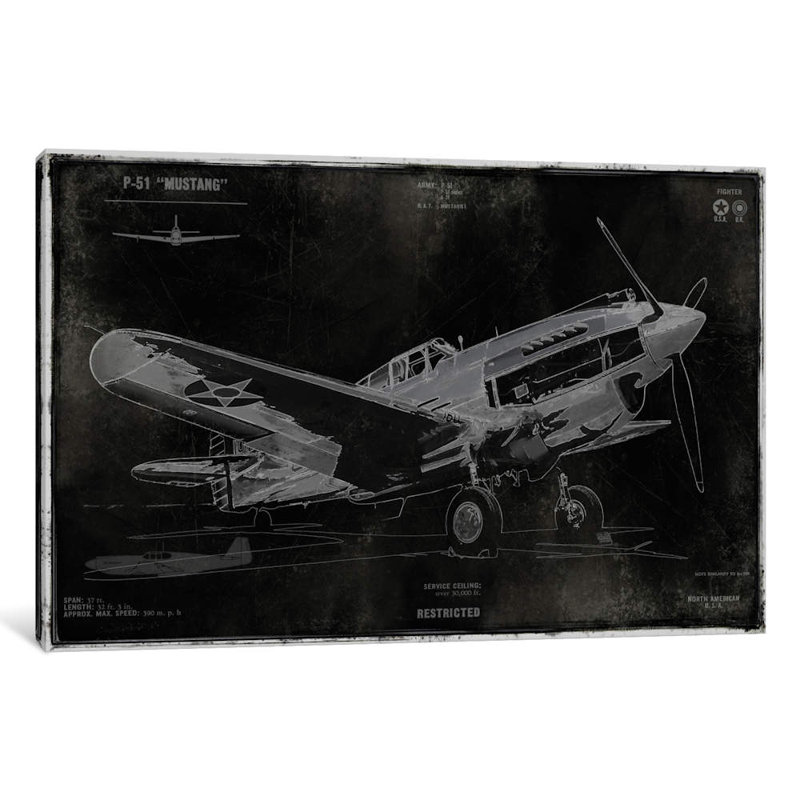 Vintage War Plane by Dylan Matthews - Wrapped Canvas Print, 20.32 cm H x 30.48 cm W