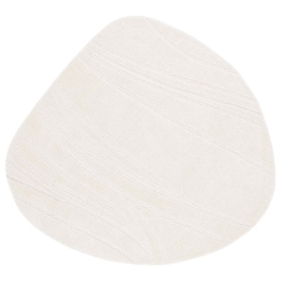Tapis de couleur unie en coton touffeté à la main fantaisie ivoire