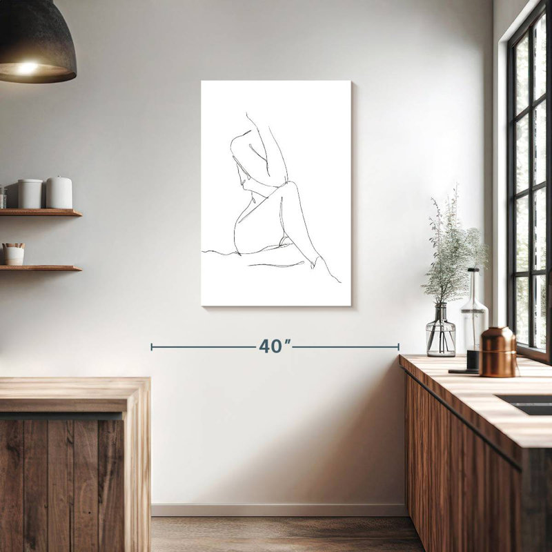 Leisha, croquis de contour nu I, H 36 po x l 24 po