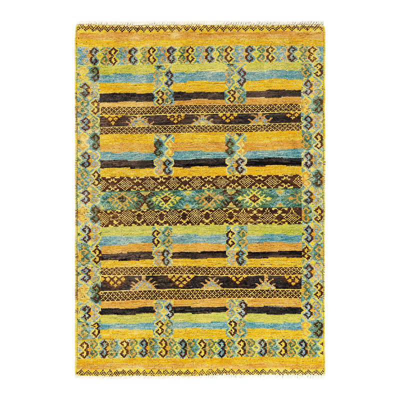 Contemporary One-of-a-Kind 4' 5" X 6' 2" Hand Knotted Area Rug