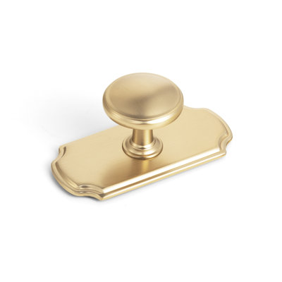 1.2" Classic Round Dome Cabinet Knob, Vintage Drawer Knob with Assorted Decorative Backplates,  Champagne Bronze Furniture Hardware