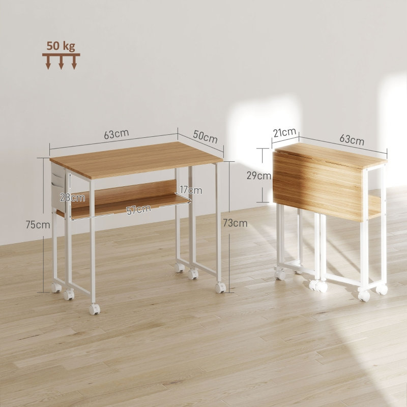 MDF Writing Desk, 75 cm H x 63 cm W x 50 cm D, Grey