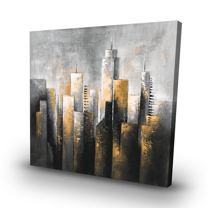 Abstract skyline - 32"x32" art on canvas