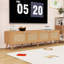 Meuble audio-vidéo moderne - Design élégant en rotin, rangement spacieux