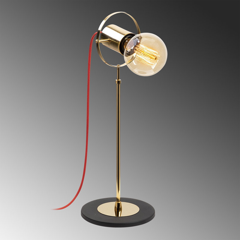 Lampe de table noire / dorée 19,29 po Aidon, Or/noir