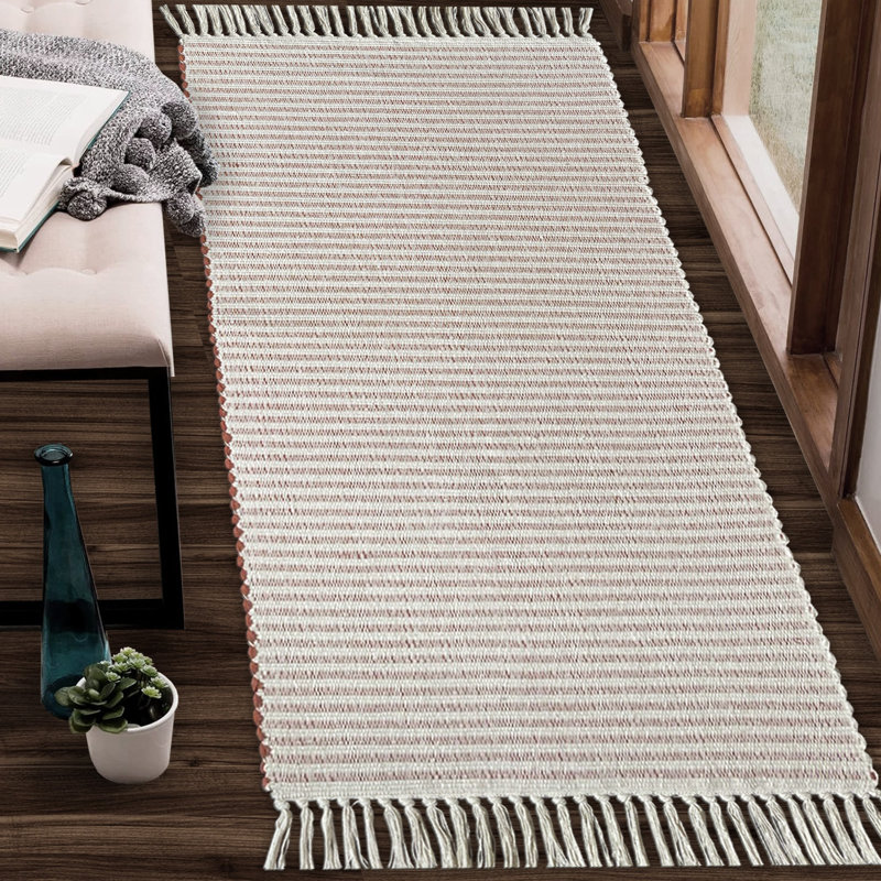 Annzley Bath Rug, Red/Ivory, Single - 72" L x 24" W