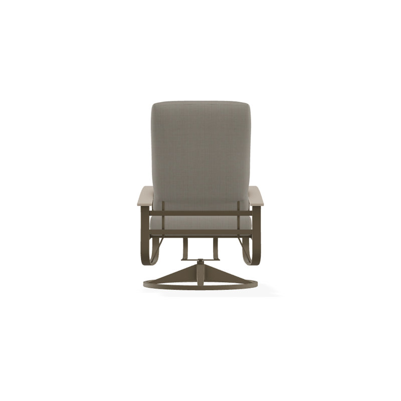 Belle Isle Outdoor Swivel Lounge Chair, Canvas Heather Beige Sunbrella® Canvas, Desert P60, Textured Beachwood