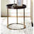 Genoa Round Tray Table With Metal Frame, Espresso