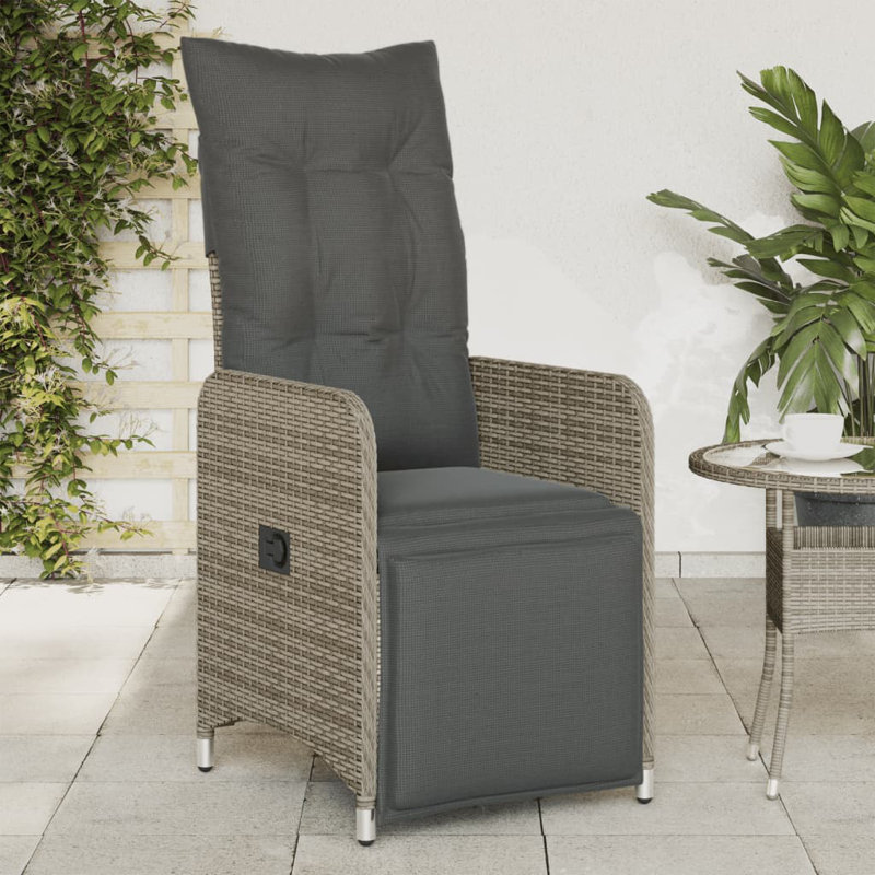 Chaise de jardin inclinable Vidaxl, Gris, Gris foncé