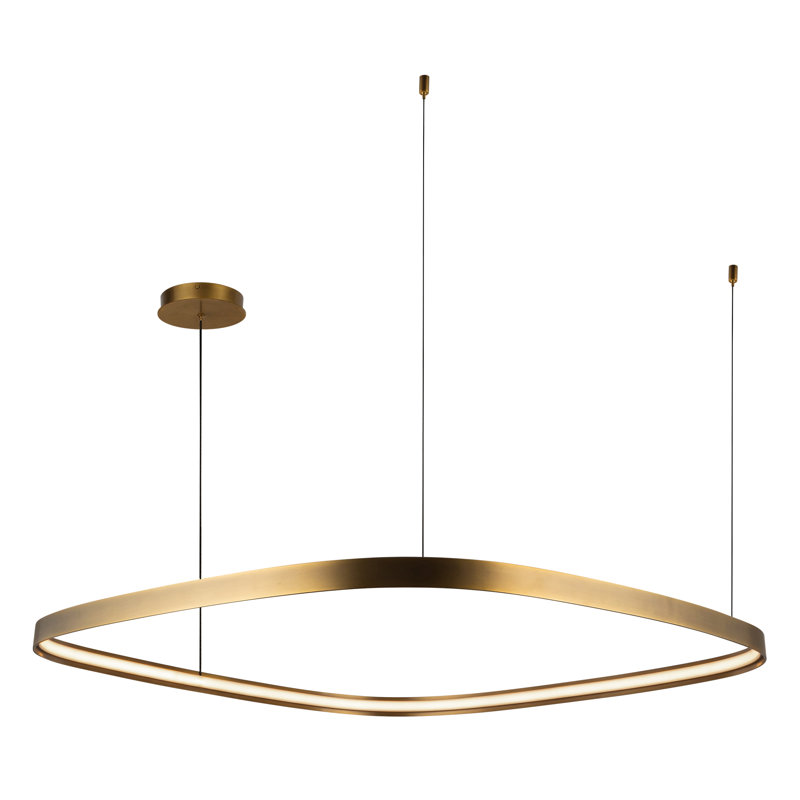 Yukon 1 - Light LED Pendant, 1.5" H x 39.25" W x 39.25" D, Vintage Brass