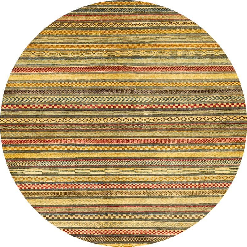 Striped Indoor Rug, Round 4'