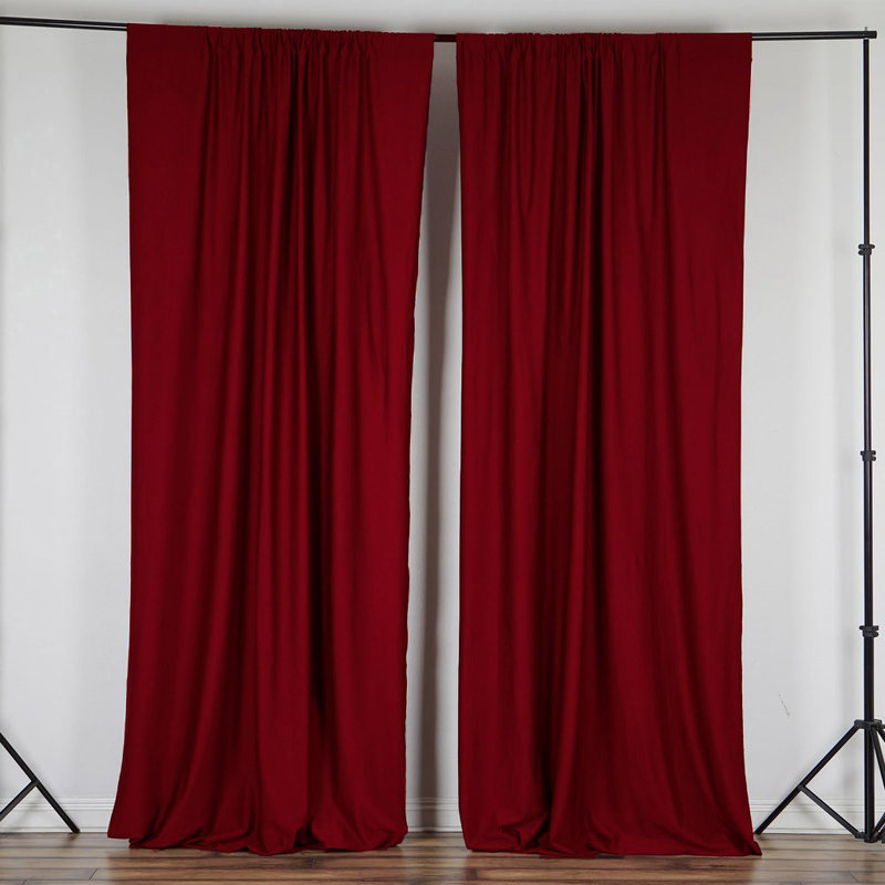 Antion Semi Sheer Curtain Single Panel, 56" x 96", Cranberry Red