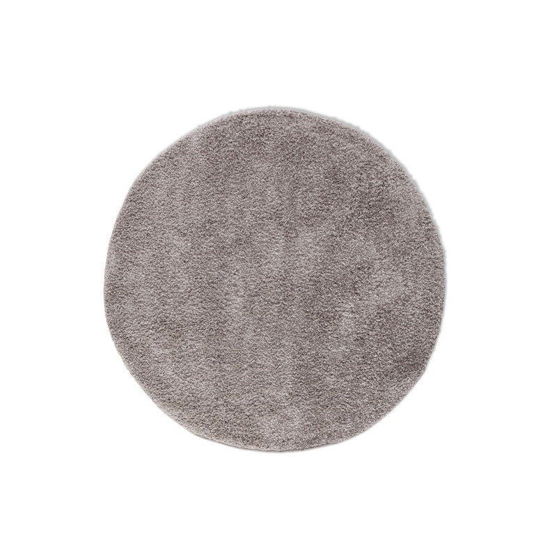 Solid Colour Machine Woven Brown Area Rug, Round 140cm