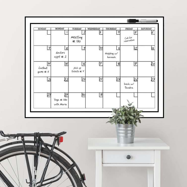 Dry Erase Calendar Wall Decal with Markers - Peel and Stick Whiteboard  (Offers)