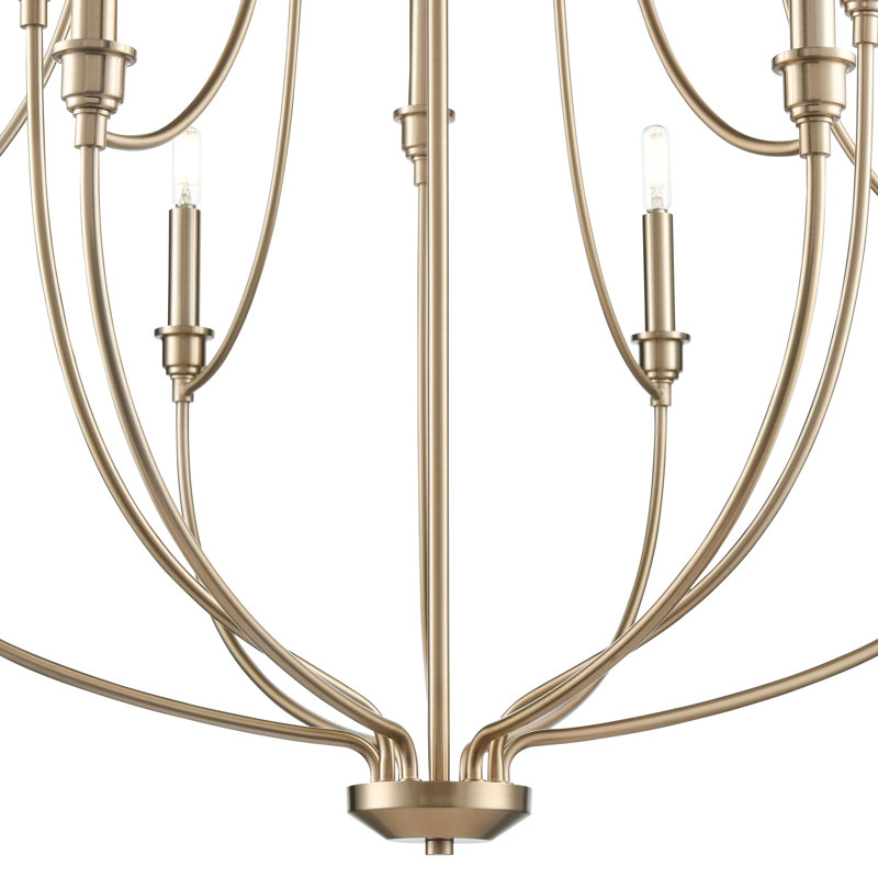 Senoia Chandelier - Modern Gold, 9, 37.25" H x 32.5" W x 32.5" D