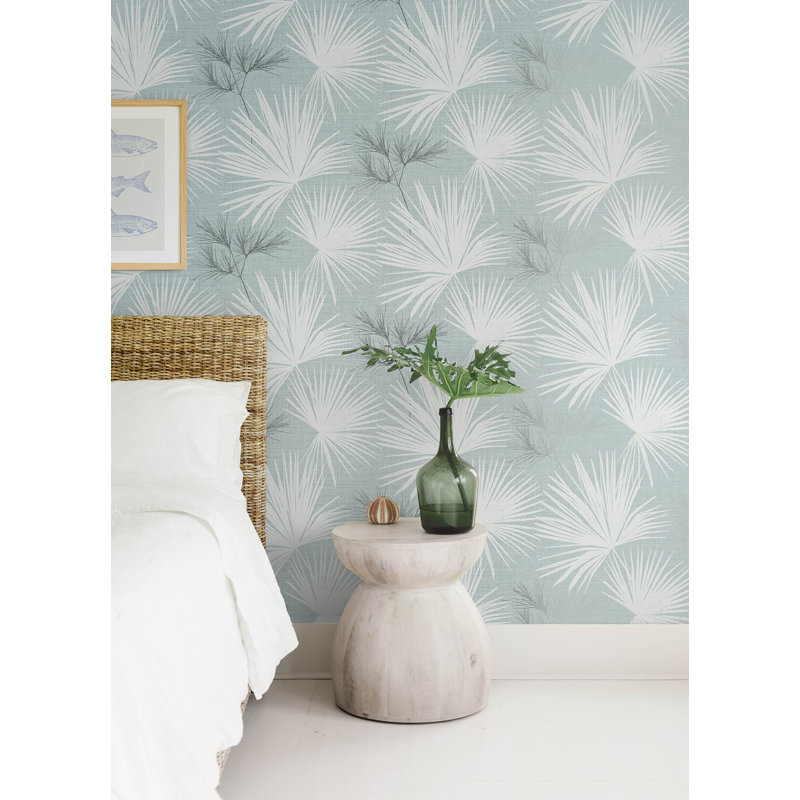 Hatteras Palms Wallpaper, Blue
