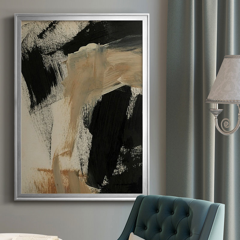 «Baked Paintstrokes IV», reproduction encadrée de qualité supérieure - prête à être suspendue, H 42,5 po x l 30,5 po, Argent