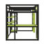 Lit mezzanine double en bois avec bureau, tablettes, prise de courant et ports USB / Type-C, plus éclairage DEL-178297264