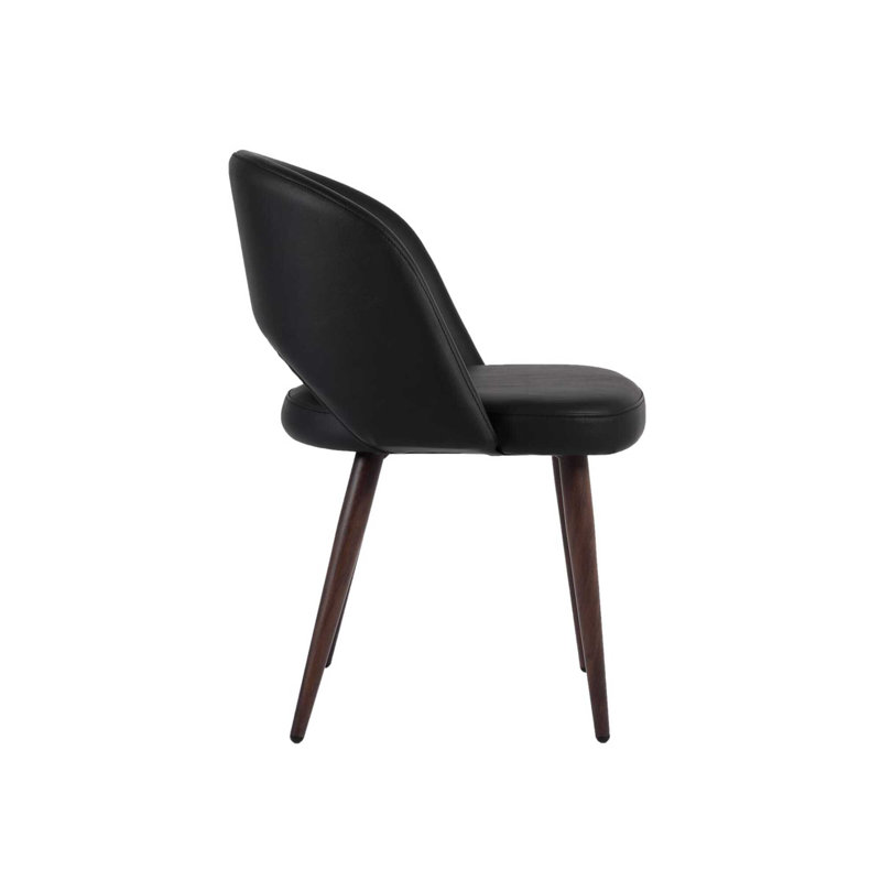 Kassondra 18'' H Polyurethane Upholstered Side Chair, Black